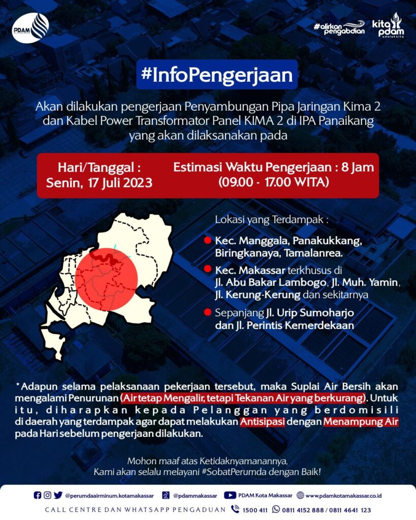 Pemberitahuan PDAM Kota Makassar Menyesatkan Pelanggan… Info