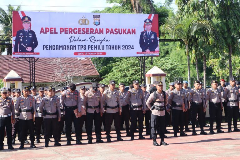 Amankan Pemilu 2024, Polres Sinjai Gelar Apel Pergeseran Pasukan Pam TPS.*