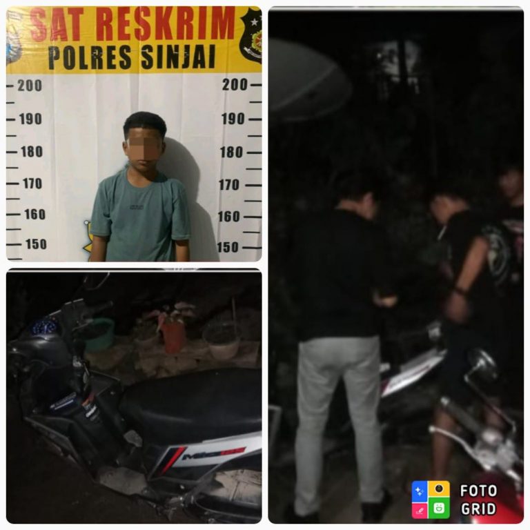 Sat Reskrim Polres Sinjai Amankan Terduga Pelaku Curanmor.