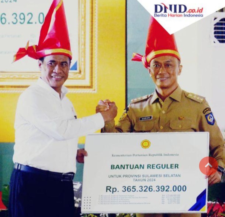 Mentan Amran Serahkan Bantuan Pertanian Sebesar Rp 410 Miliar Untuk di Sulse