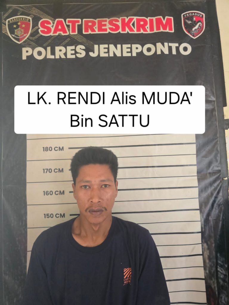 Suami Tikam Istri Berulang Kali Hingga Mengakibatkan Korban Dirujuk ke RS Wahidin Makassar Berhasil Ditangkap Sat. Reskrim Polres Jeneponto