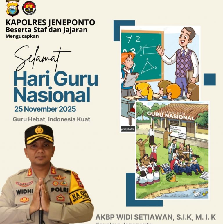 Kapolres Jeneponto Sampaikan Penghormatan dan Apresiasi pada Peringatan Hari Guru Nasional 2025