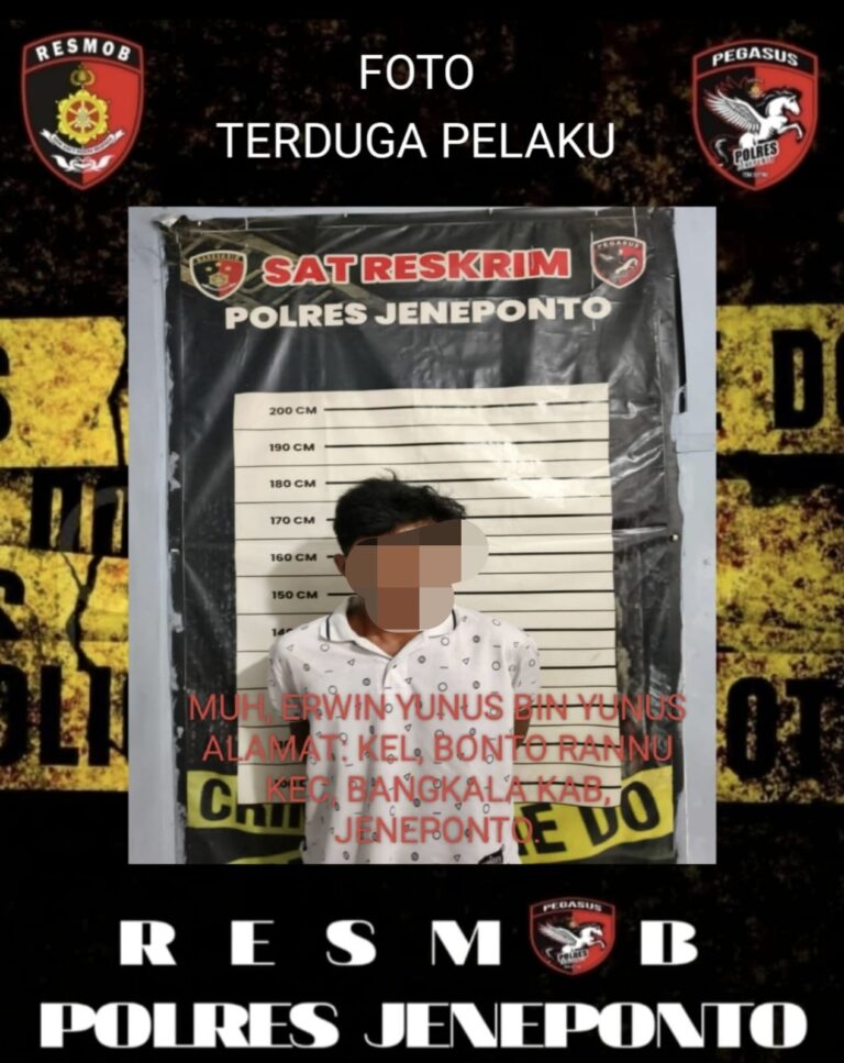 Tim Pegasus Resmob Polres Jeneponto Amankan Terduga Pelaku Curanmor.