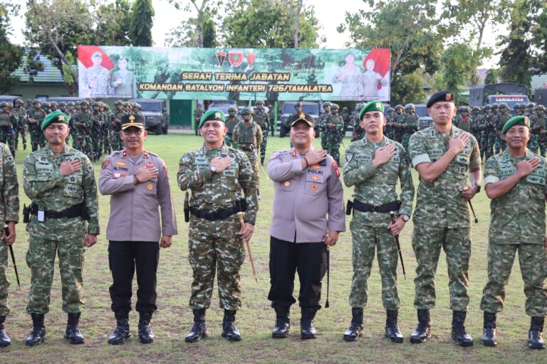 Kapolres Jeneponto Hadiri Serah Terima Jabatan Danyonif 726/Tamalatea, Tegaskan Sinergitas TNI-Polri