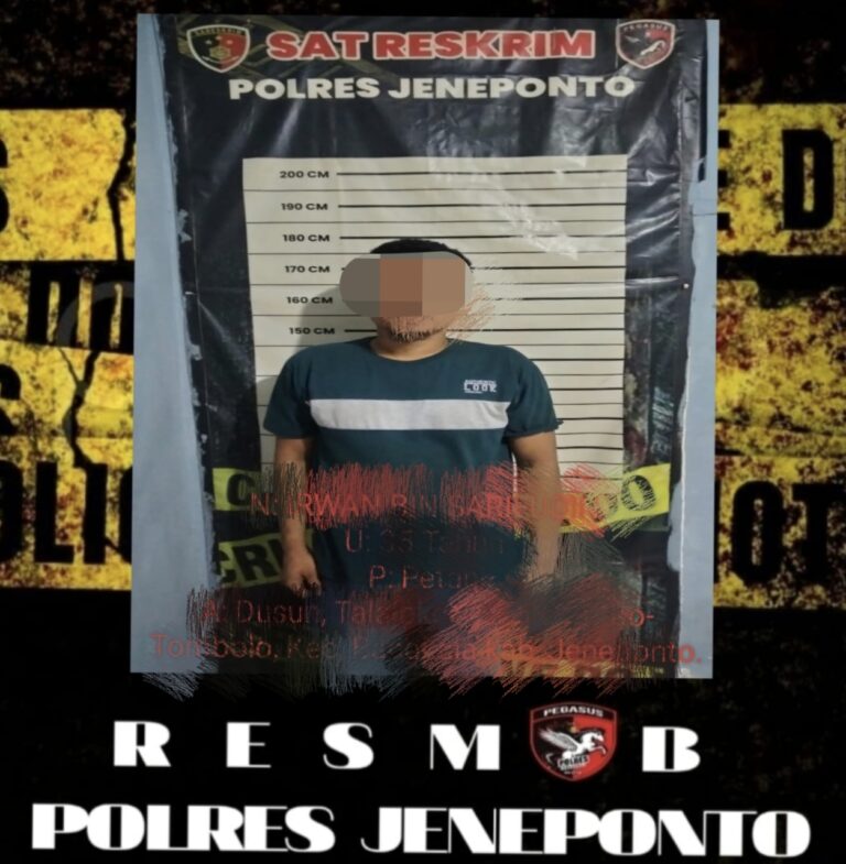 Tim Pegasus Resmob Polres Jeneponto Bekuk Pelaku Curi HP, Pelaku Ditangkap di Dusun Talajoko