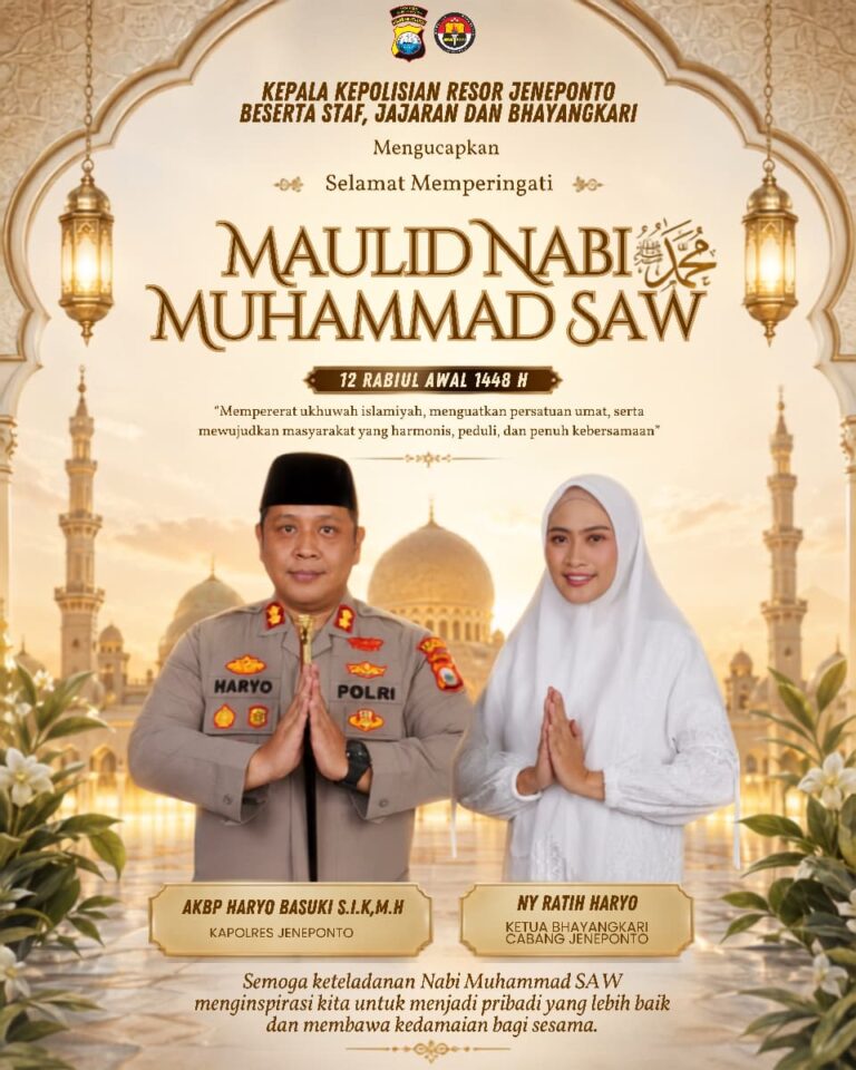 Kapolres Jeneponto Ajak Masyarakat Teladani Akhlak Rasulullah di Peringatan Maulid Nabi 1448 H