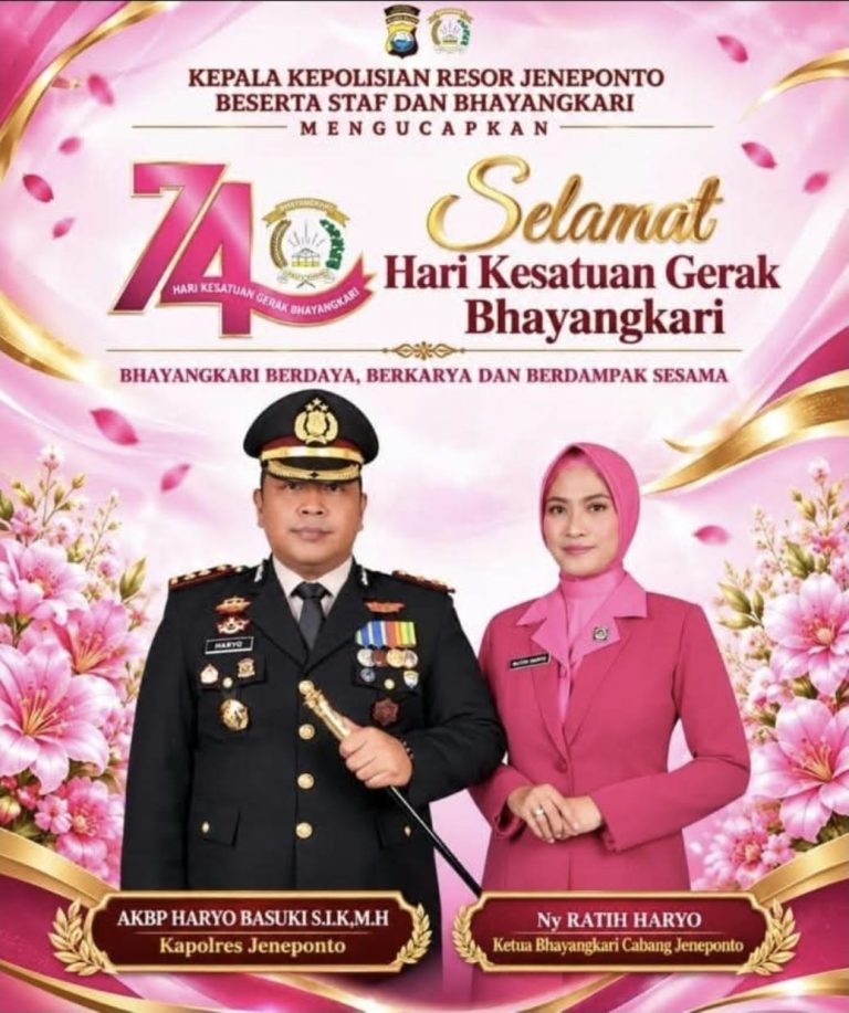 74 Tahun Bhayangkari: Pilar Kekuatan di Belakang Pengabdian Bhayangkara di Jeneponto